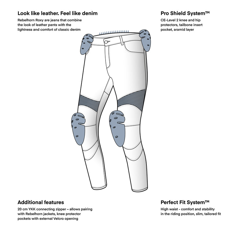 Rebelhorn Roxy Ladies Jeans Black FREE UK Delivery, FREE 365 Day Returns | Moto Central