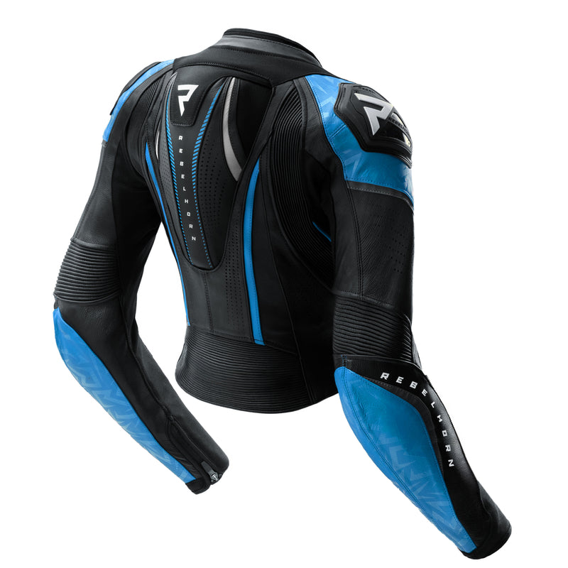 Rebelhorn Diva RS Ladies Leather Jacket Black / Blue / White FREE UK Delivery, FREE 365 Day Returns | Moto Central