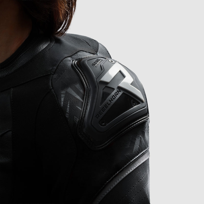 Rebelhorn Diva RS Ladies Leather Jacket Black / White FREE UK Delivery, FREE 365 Day Returns | Moto Central