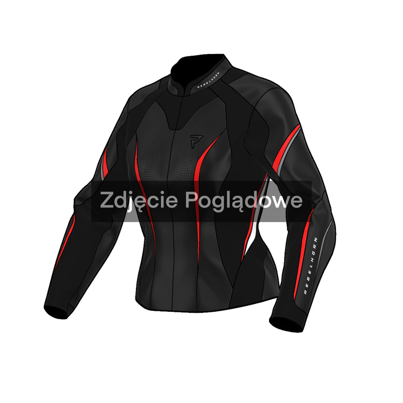 Rebelhorn Diva ST Ladies Leather Jacket Black / Red / White FREE UK Delivery, FREE 365 Day Returns | Moto Central