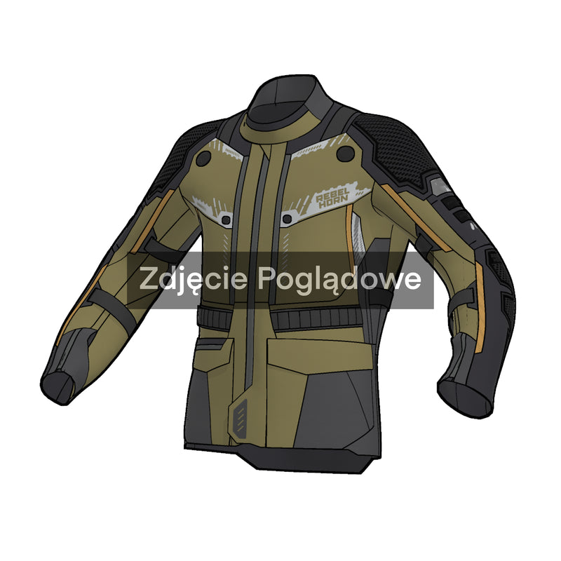 Rebelhorn Patrol 2 Textile Jacket Olive Green / Dark Grey / Orange FREE UK Delivery, FREE 365 Day Returns | Moto Central
