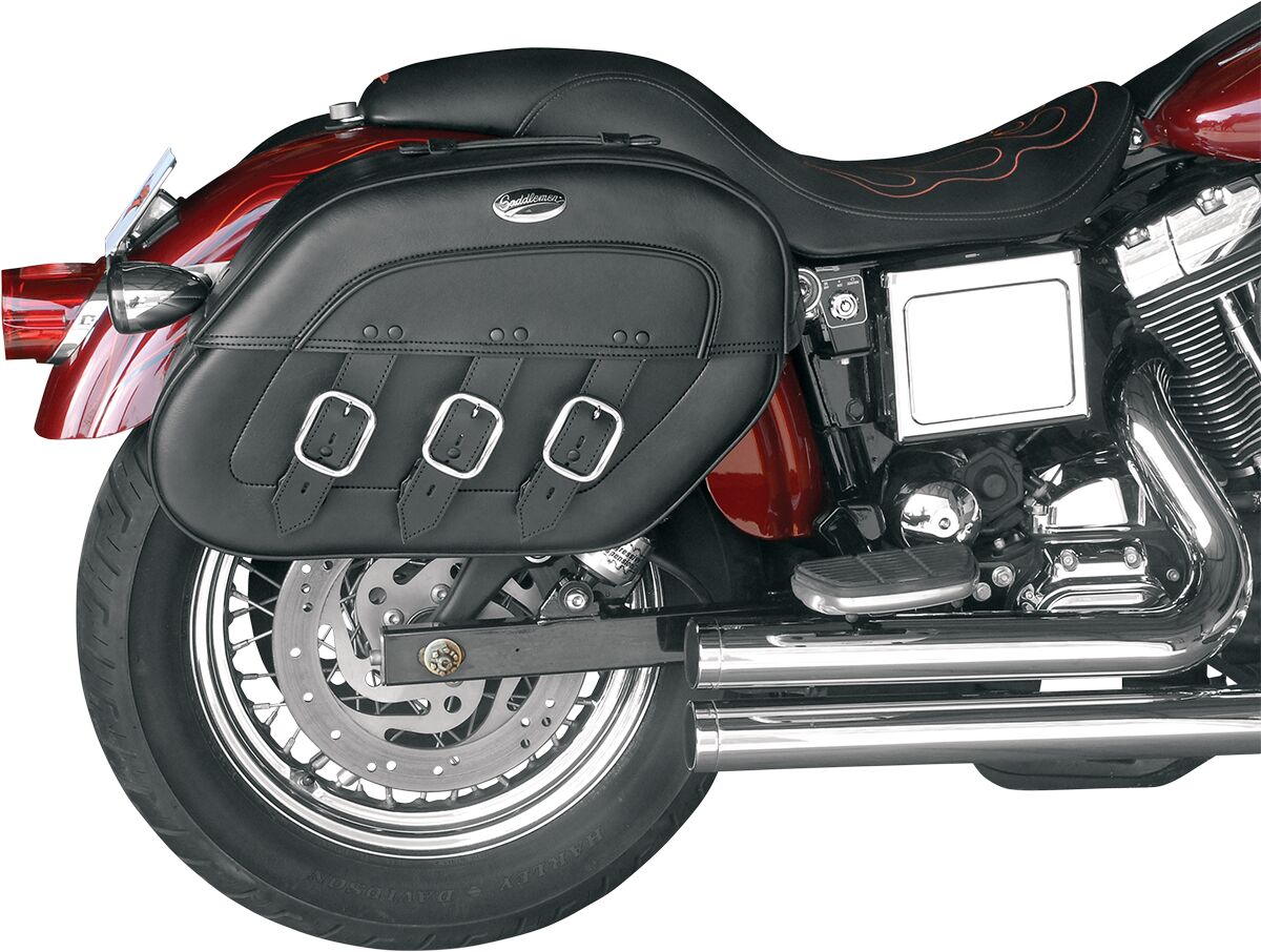Saddlemen S4 Drifter Rigid-Mount Quick-Detach Slant Saddlebags Black For Harley Davidson FXD 1340 1996-1998