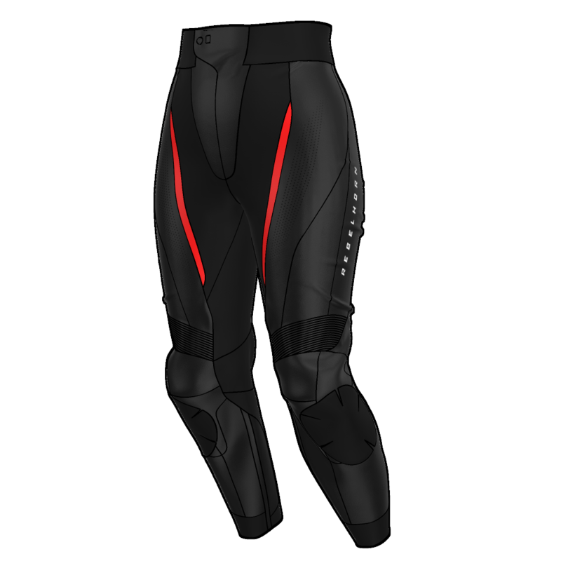Rebelhorn Diva Ladies Leather Trouser Black / Red FREE UK Delivery, FREE 365 Day Returns | Moto Central