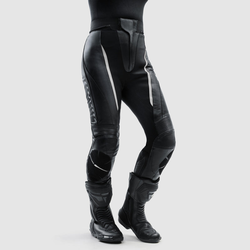 Rebelhorn Diva Ladies Leather Trouser Black / White FREE UK Delivery, FREE 365 Day Returns | Moto Central