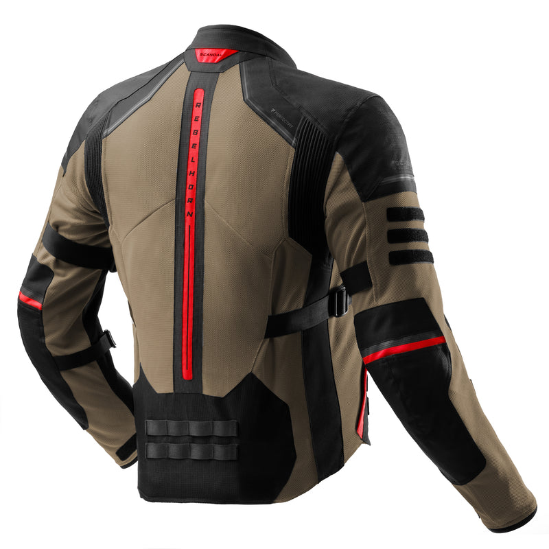 Rebelhorn Scandal 3 Textile Jacket Desert / Black / Red FREE UK Delivery, FREE 365 Day Returns | Moto Central
