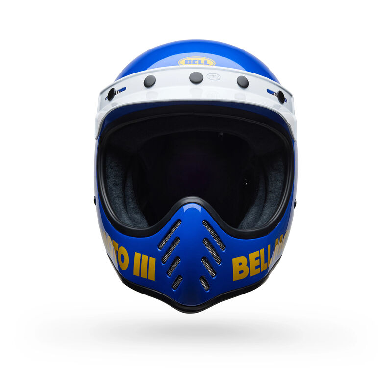 Bell Moto-3 Classic ECE 22.06 Gloss Blue - FREE UK Shipping, FREE 365 Day Returns | Moto Central