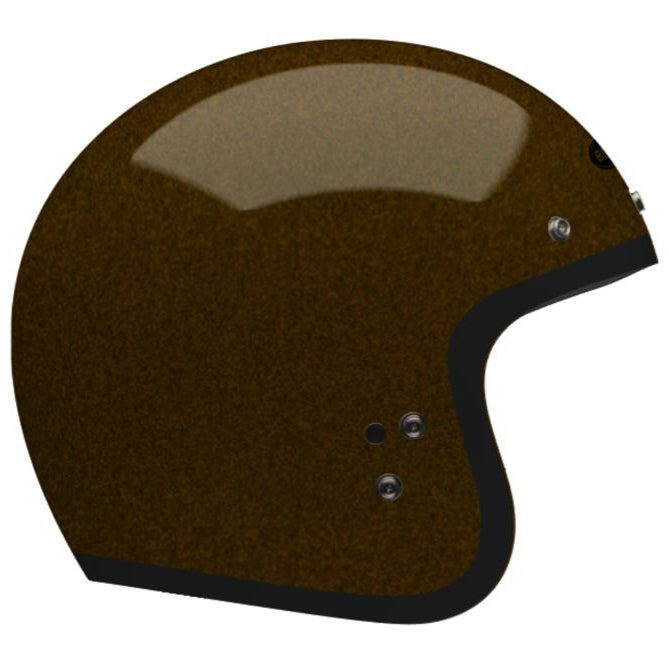 Bell Custom 500 Flake ECE 22.06 Rootbeer open-face motorcycle helmet, left-side profile view