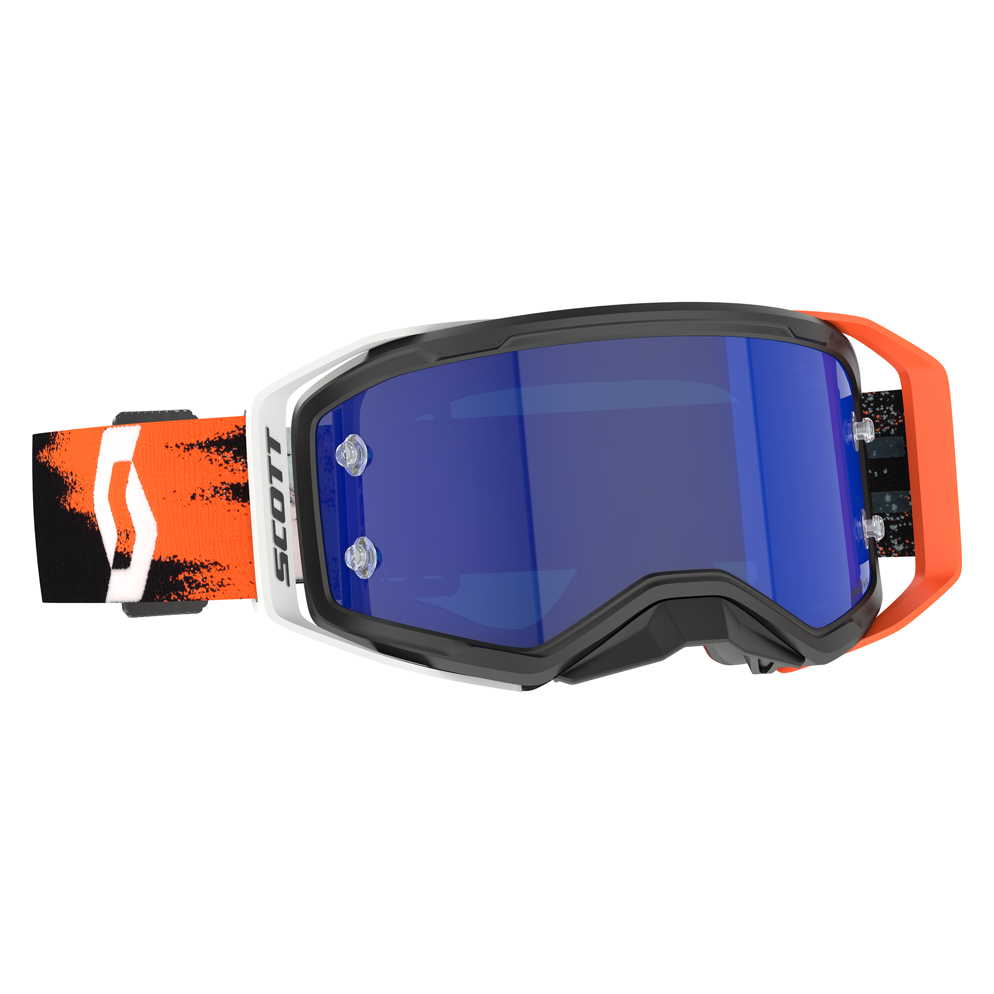 Scott Prospect 2.0 AMP Chrome MX Goggles Blue / Black / Neon Orange - FREE UK Shipping, FREE 365 Day Returns | Moto Central