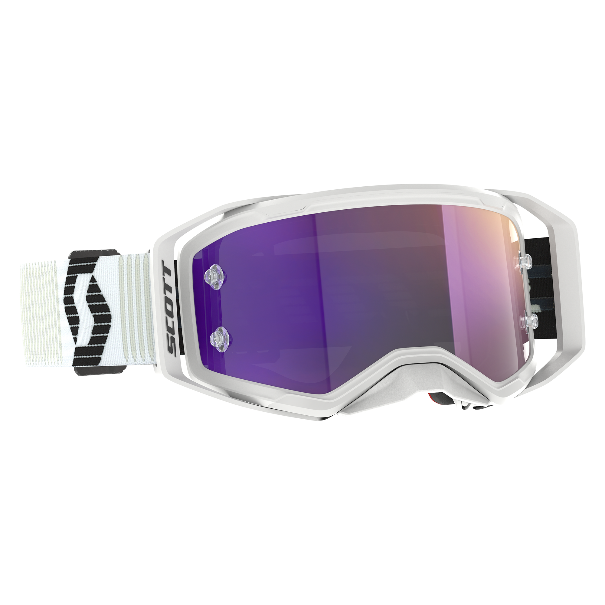 Scott Prospect 2.0 Chrome MX Goggles White / Black - FREE UK Shipping, FREE 365 Day Returns | Moto Central