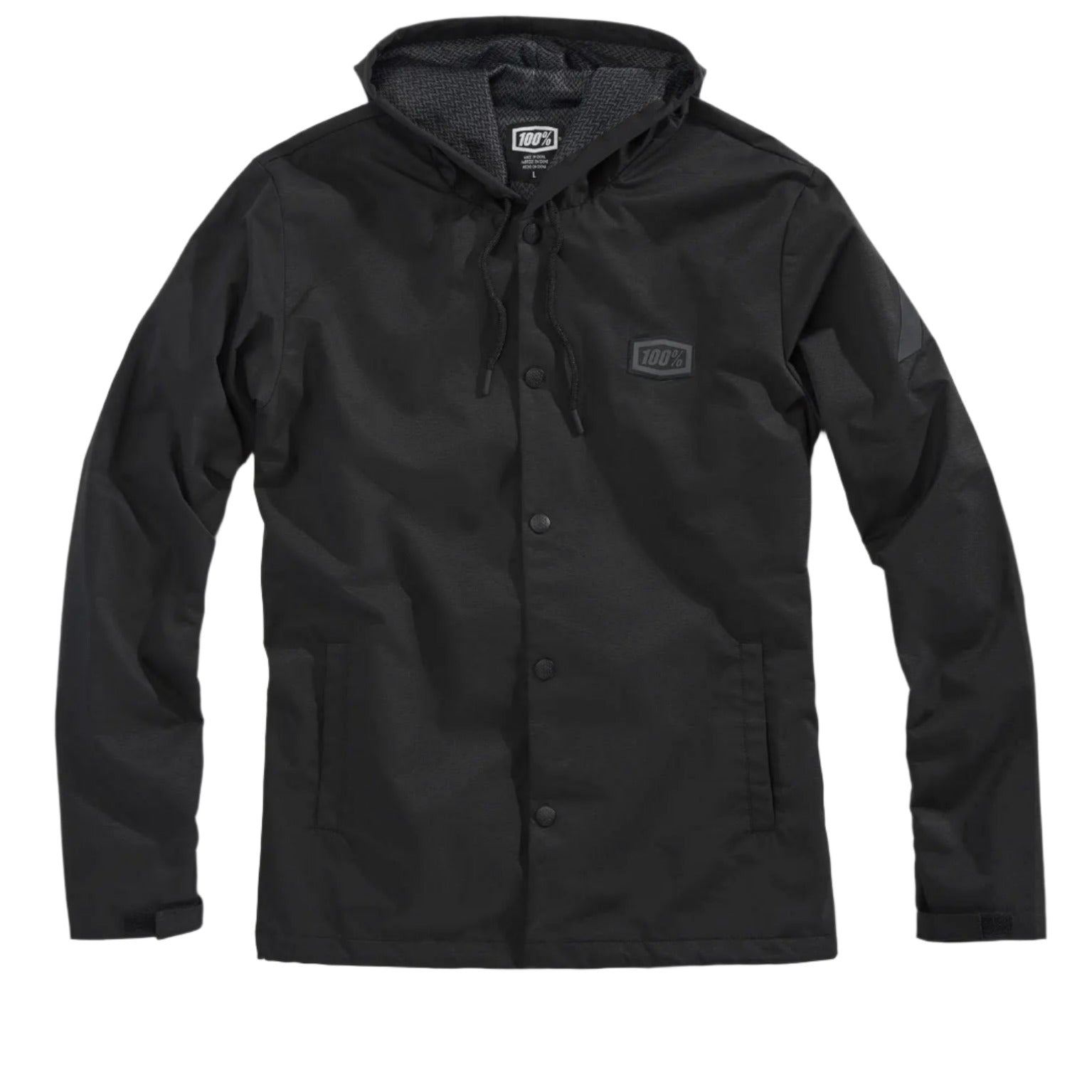 100% Apache Hooded Snap Jacket Black - FREE UK Shipping, FREE 365 Day Returns | Moto Central