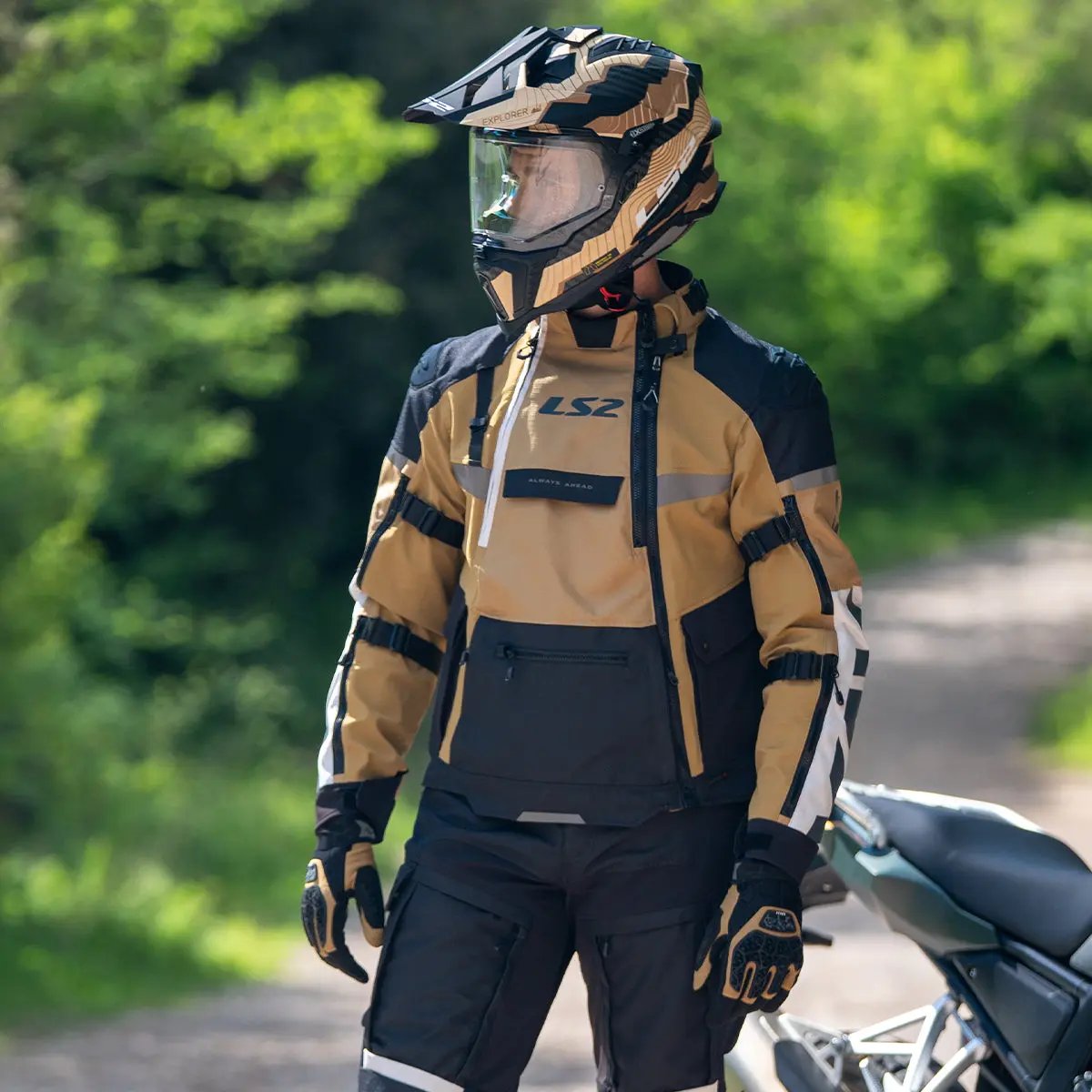 LS2 X-Master Textile Jacket Sand / Black / Grey FREE UK Delivery, FREE 365 Day Returns | Moto Central