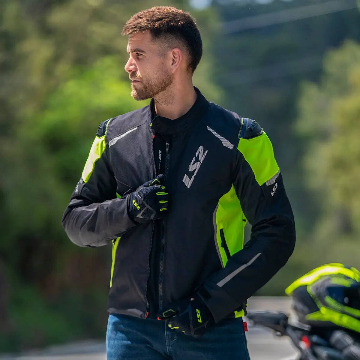 LS2 Zoom Textile Jacket Black / Yellow FREE UK Delivery, FREE 365 Day Returns | Moto Central