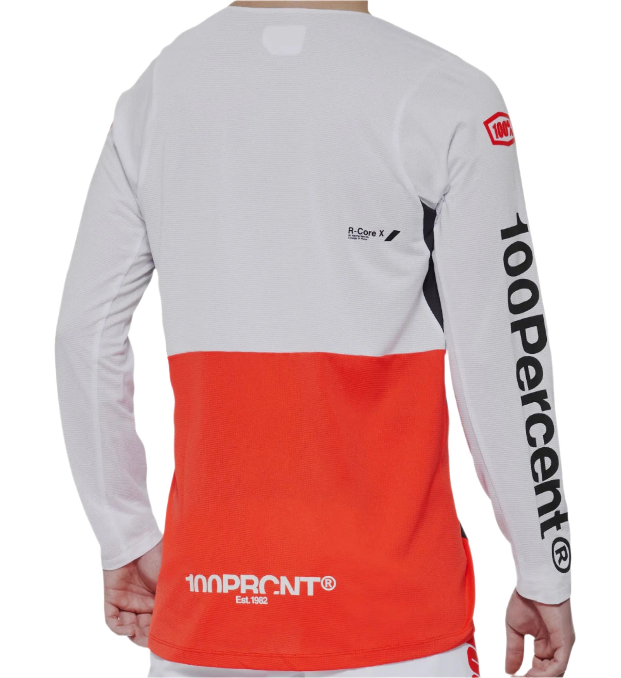 100% R-Core X Long Sleeves Jersey White / Red - FREE UK Shipping, FREE 365 Day Returns | Moto Central