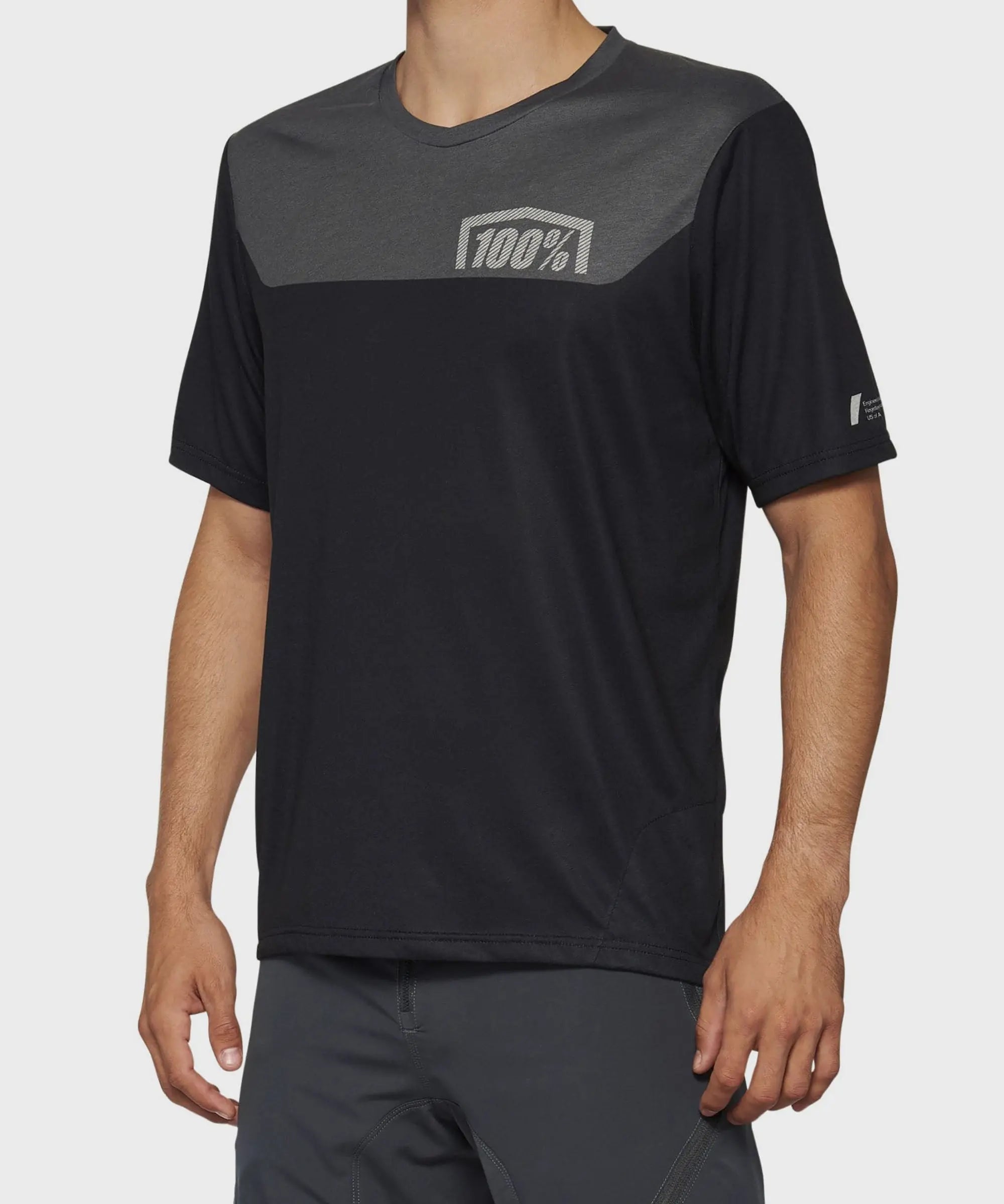 100% Airmatic Short Sleeves Jersey Charcoal / Black - FREE UK Shipping, FREE 365 Day Returns | Moto Central