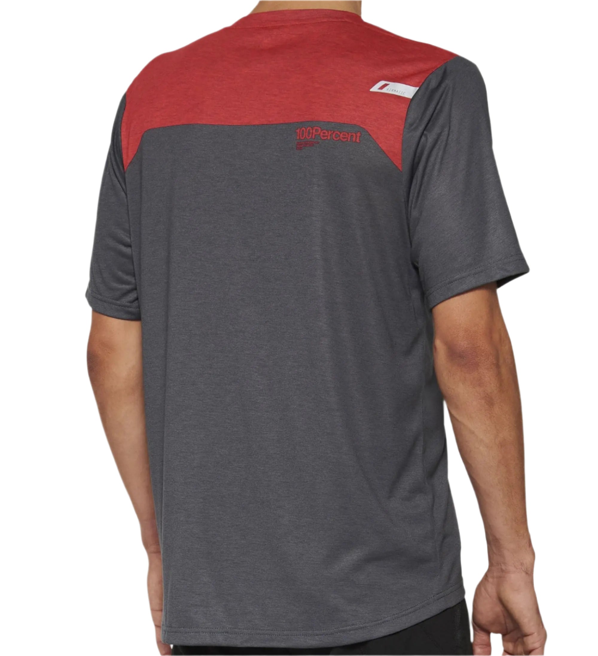 100% Airmatic Short Sleeves Jersey Charcoal / Racer Red - FREE UK Shipping, FREE 365 Day Returns | Moto Central