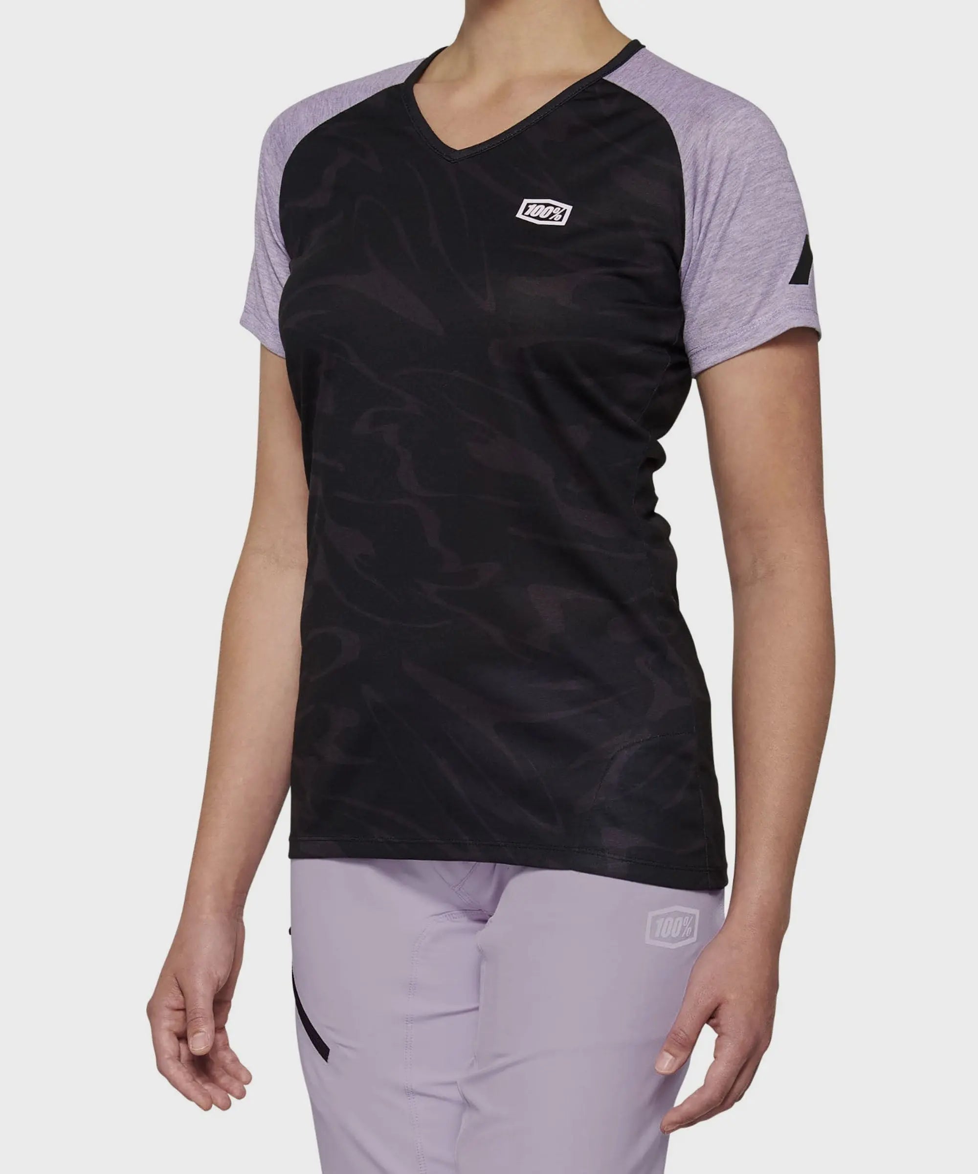 100% Airmatic Short Sleeves Ladies Jersey Black / Lavender - FREE UK Shipping, FREE 365 Day Returns | Moto Central