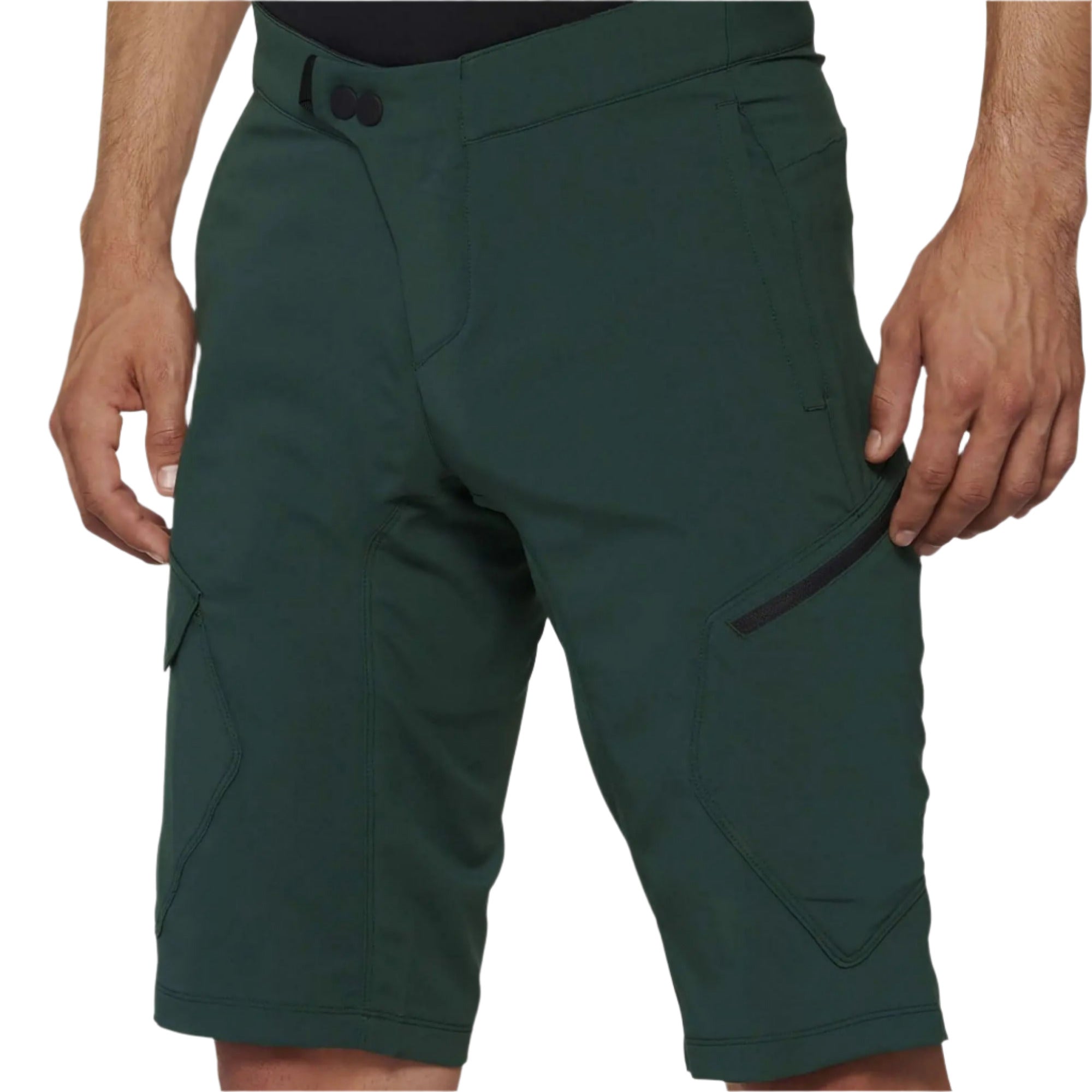 100% Ridecamp Shorts Forest Green - FREE UK Shipping, FREE 365 Day Returns | Moto Central