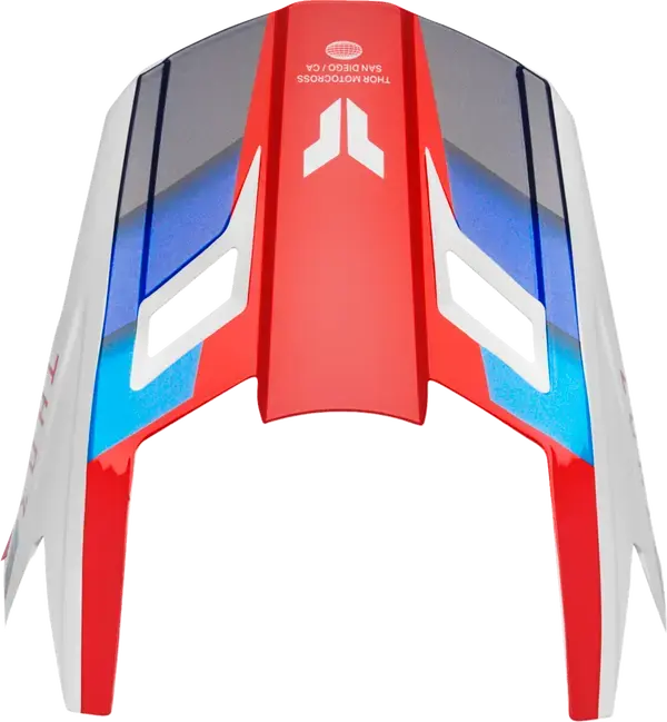 Thor Fleet Helmet Peak Kit Red / White / Blue - FREE UK Shipping, FREE 365 Day Returns | Moto Central