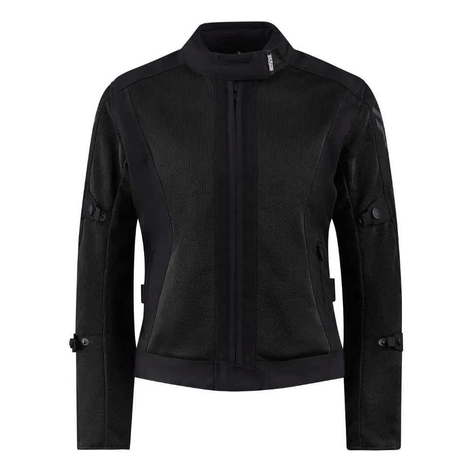 MotoGirl Bonnie Ladies Summer Mesh Jacket Black, front product view