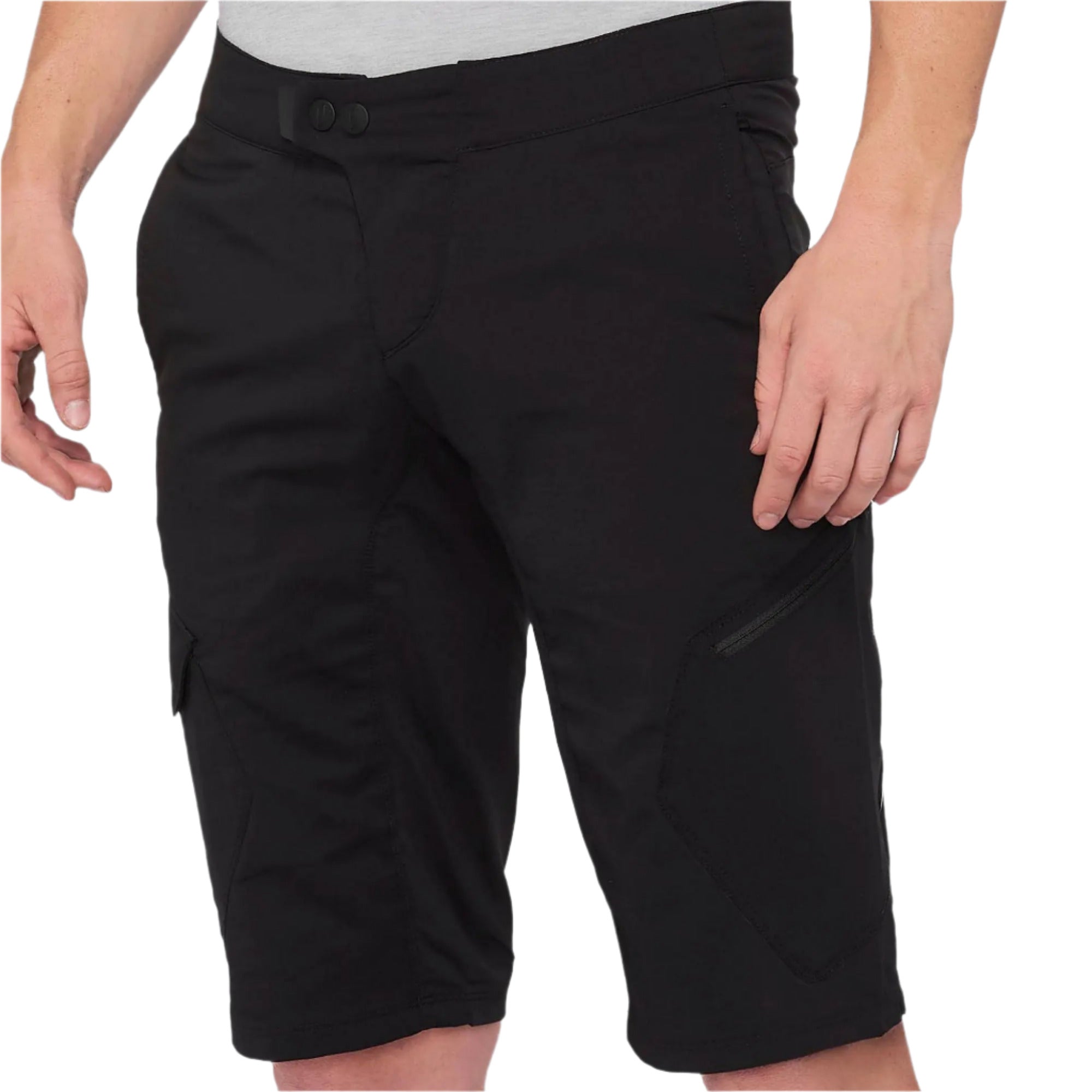 100% Ridecamp Shorts Black - FREE UK Shipping, FREE 365 Day Returns | Moto Central