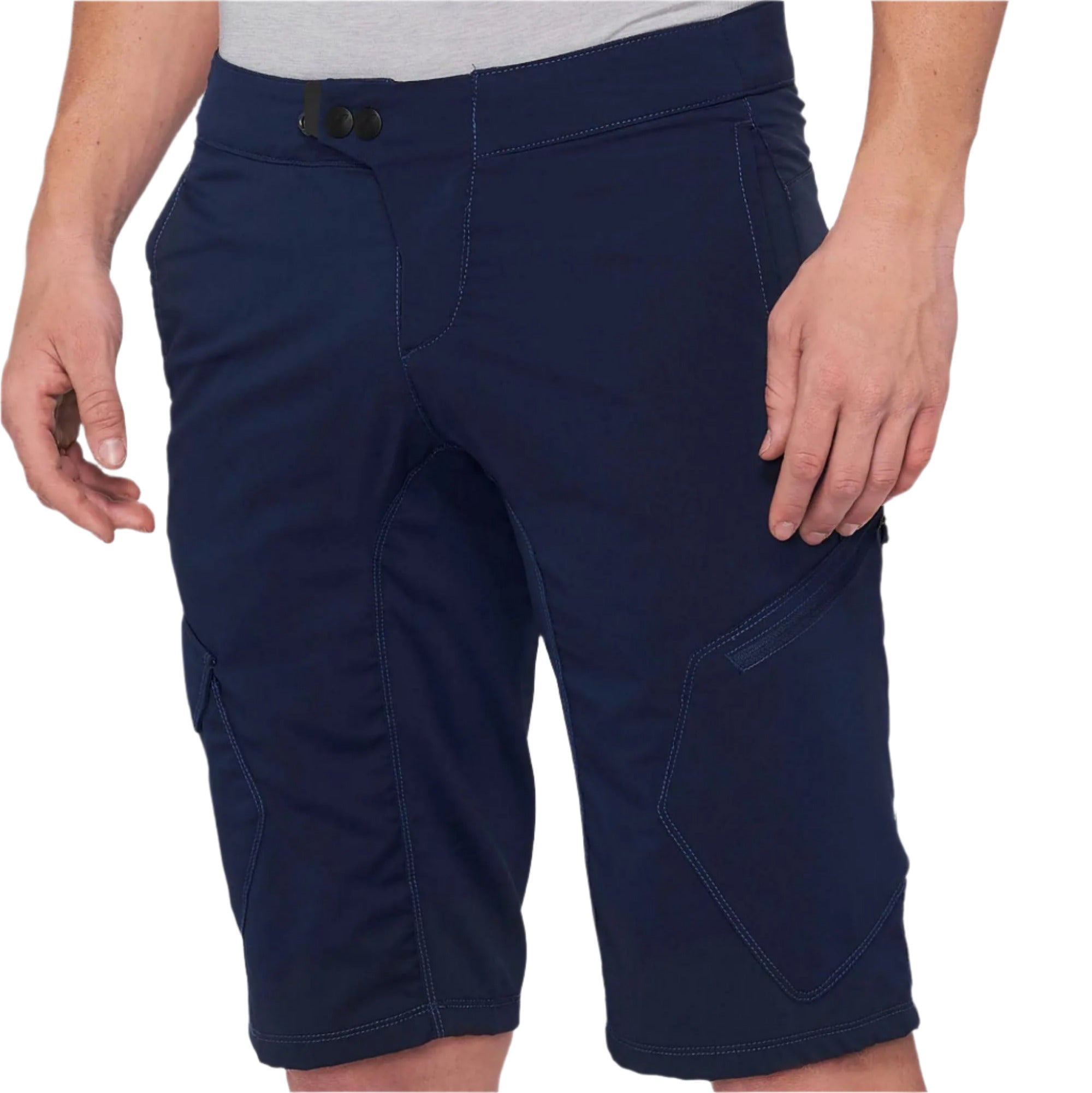 100% Ridecamp Shorts Navy - FREE UK Shipping, FREE 365 Day Returns | Moto Central