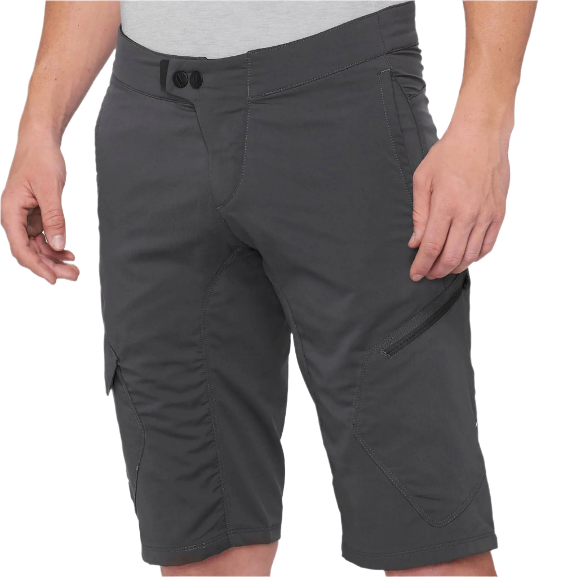 100% Ridecamp Shorts Charcoal - FREE UK Shipping, FREE 365 Day Returns | Moto Central