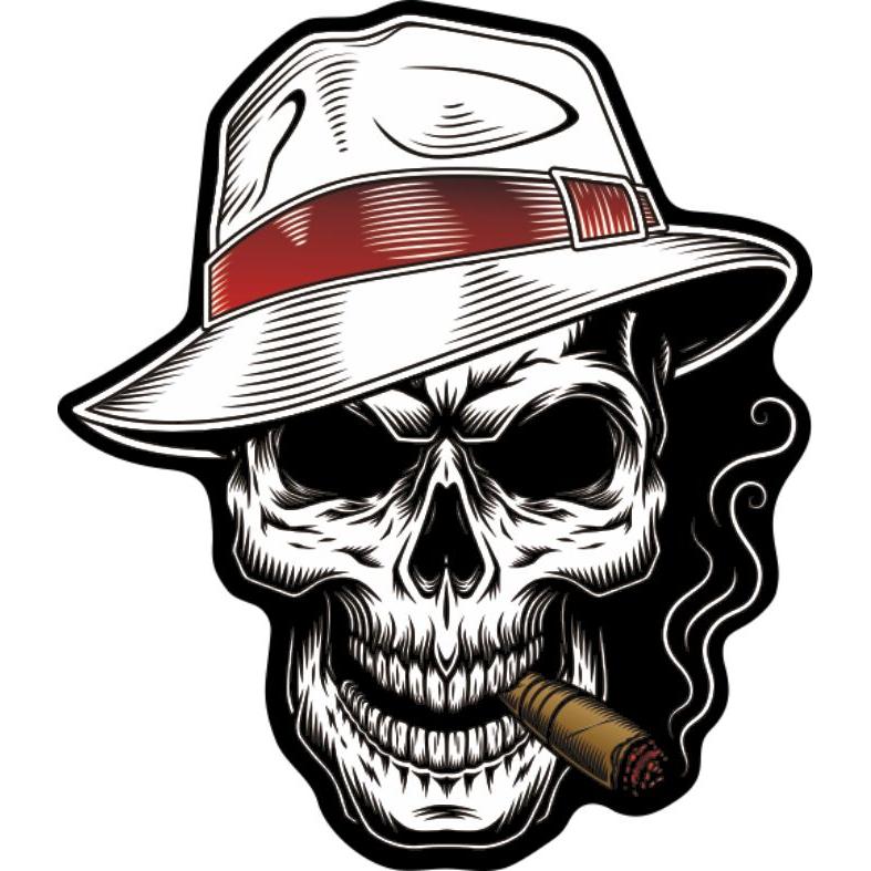 One Design Flat 5031P UV Label White Skull