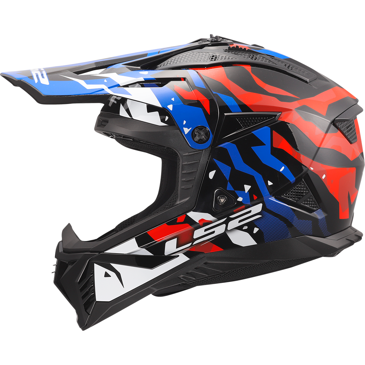 LS2 MX708 Fast 2 Grotesk White / Blue / Red FREE UK Delivery, FREE 365 Day Returns | Moto Central