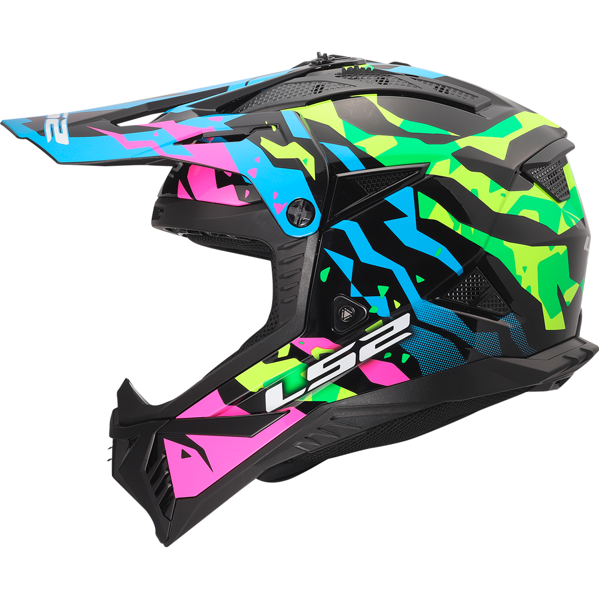 LS2 MX708 Fast 2 Grotesk Blue / Pink / Green FREE UK Delivery, FREE 365 Day Returns | Moto Central