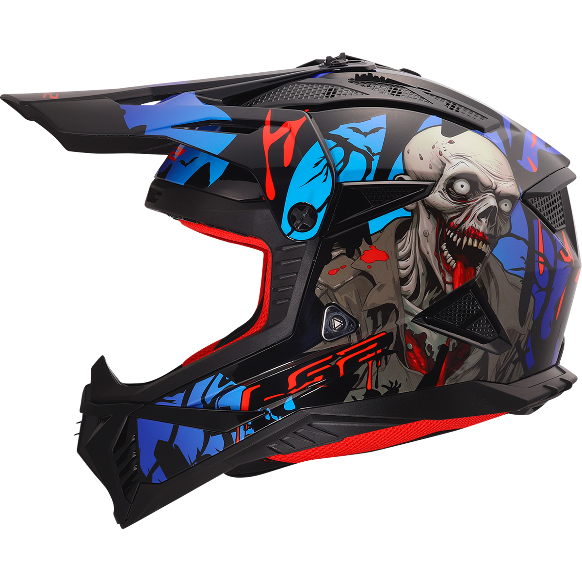 LS2 MX708 Fast 2 Zombie 2 Black / Red / Blue FREE UK Delivery, FREE 365 Day Returns | Moto Central