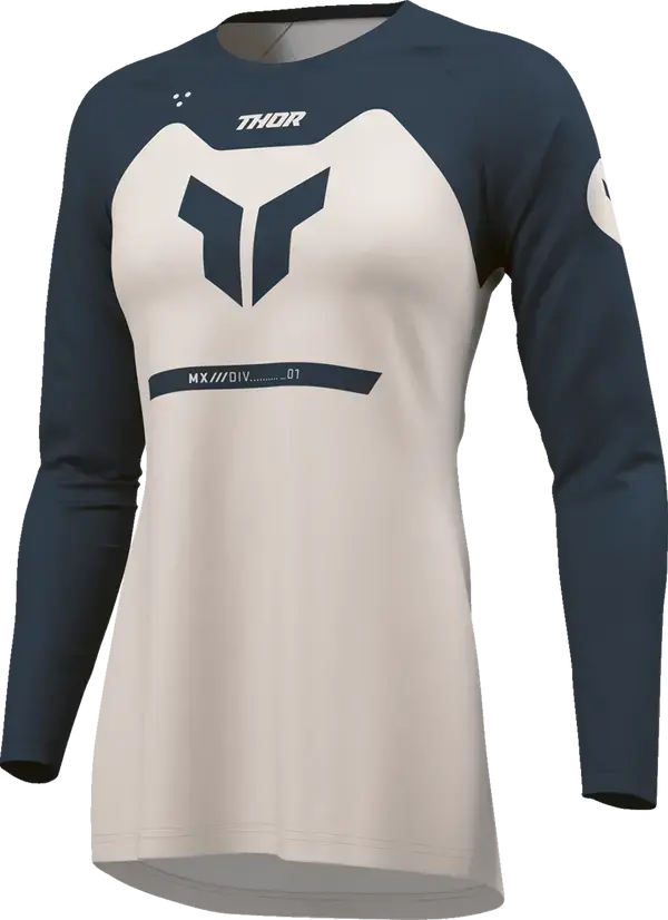 Thor Ridemode Menace Ladies Jersey Light Grey / Midnight Blue - FREE UK Shipping, FREE 365 Day Returns | Moto Central