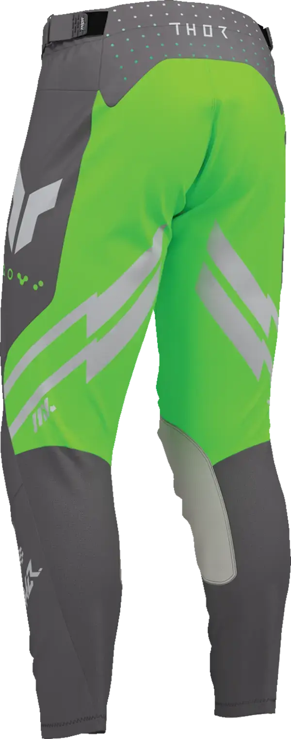 Thor Launchmode Futura MX Textile Trouser Charcoal Grey / Fluo Green - FREE UK Shipping, FREE 365 Day Returns | Moto Central