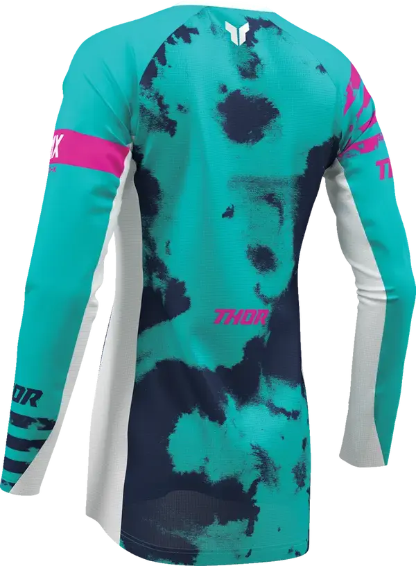 Thor Launchmode Bleach Ladies Jersey Aqua / Navy / Pink / White - FREE UK Shipping, FREE 365 Day Returns | Moto Central