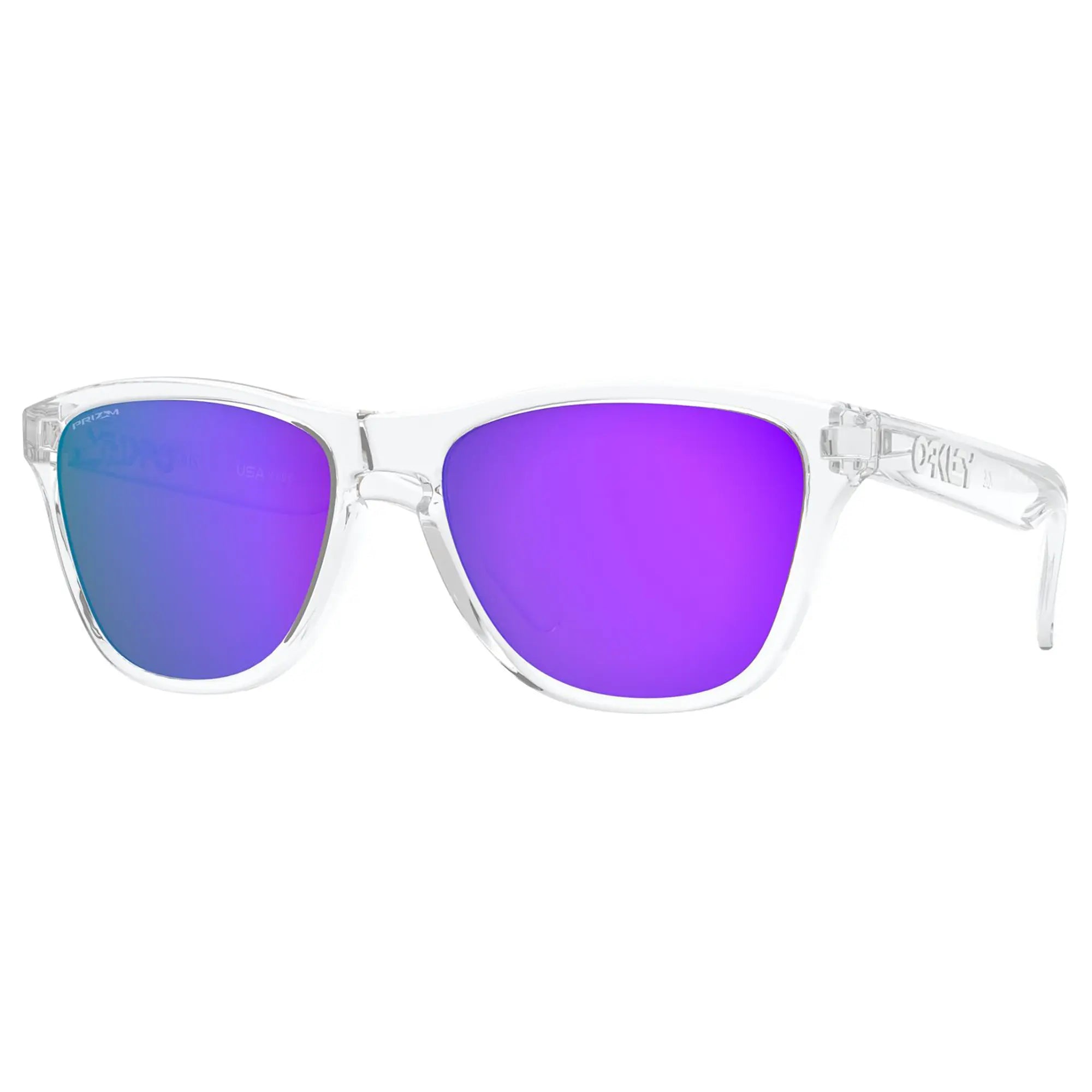 Oakley Frogskins XS Youth Sunglasses Clear / Violet Prizm Lens - FREE UK Shipping, FREE 365 Day Returns | Moto Central