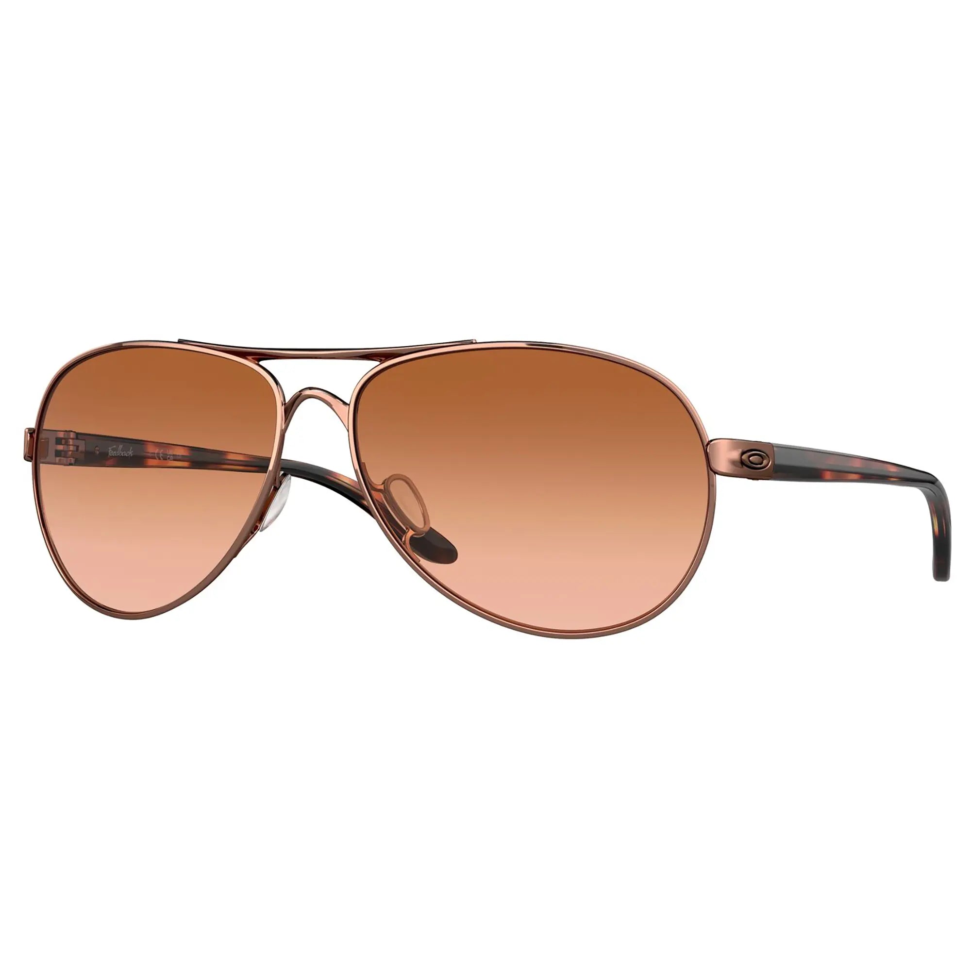 Oakley Feedback Ladies Sunglasses Rose Gold / VR50 Brown Gradient Lens - FREE UK Shipping, FREE 365 Day Returns | Moto Central
