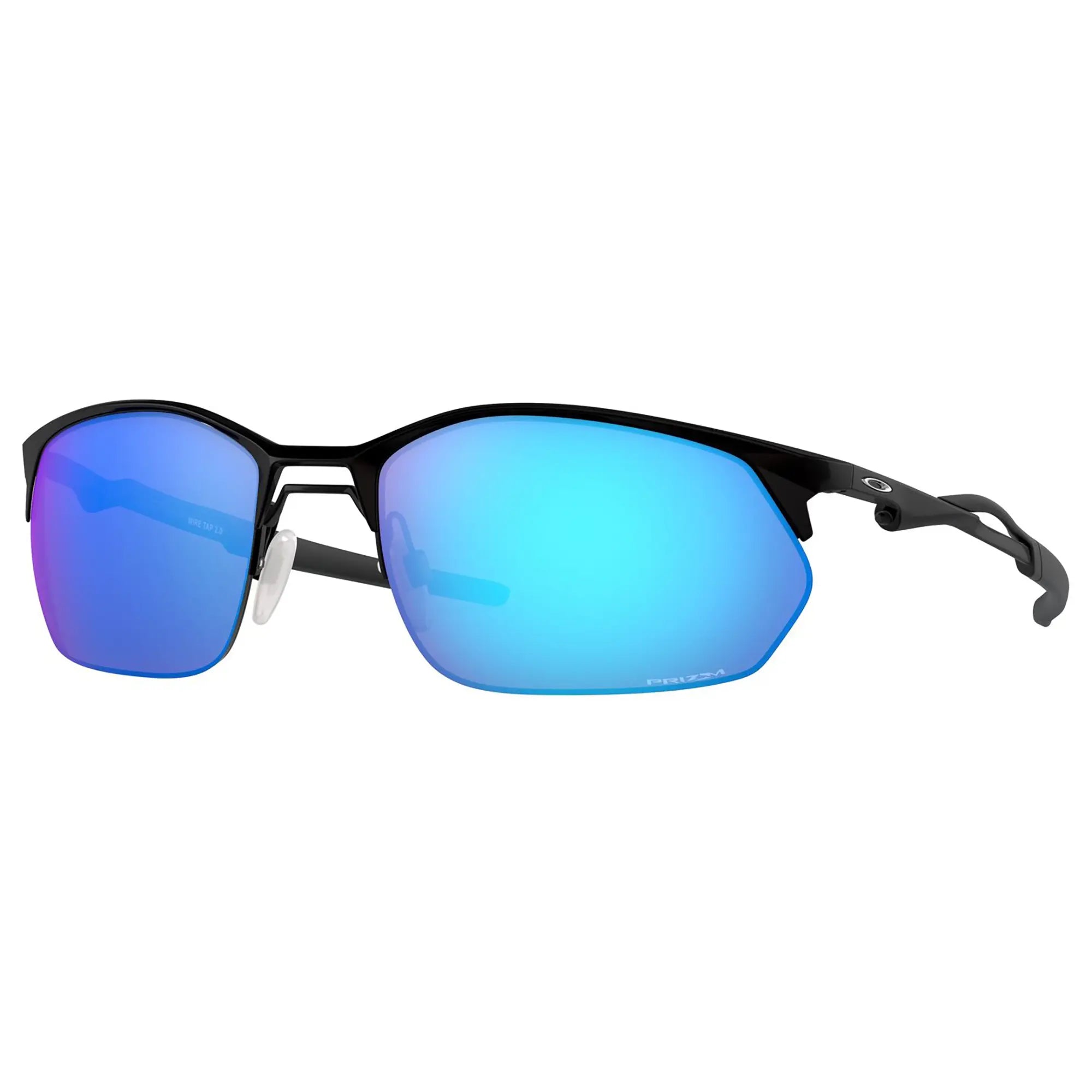 Oakley Wire Tap 2.0 Sunglasses Satin Black / Prizm Sapphire Lens - FREE UK Shipping, FREE 365 Day Returns | Moto Central