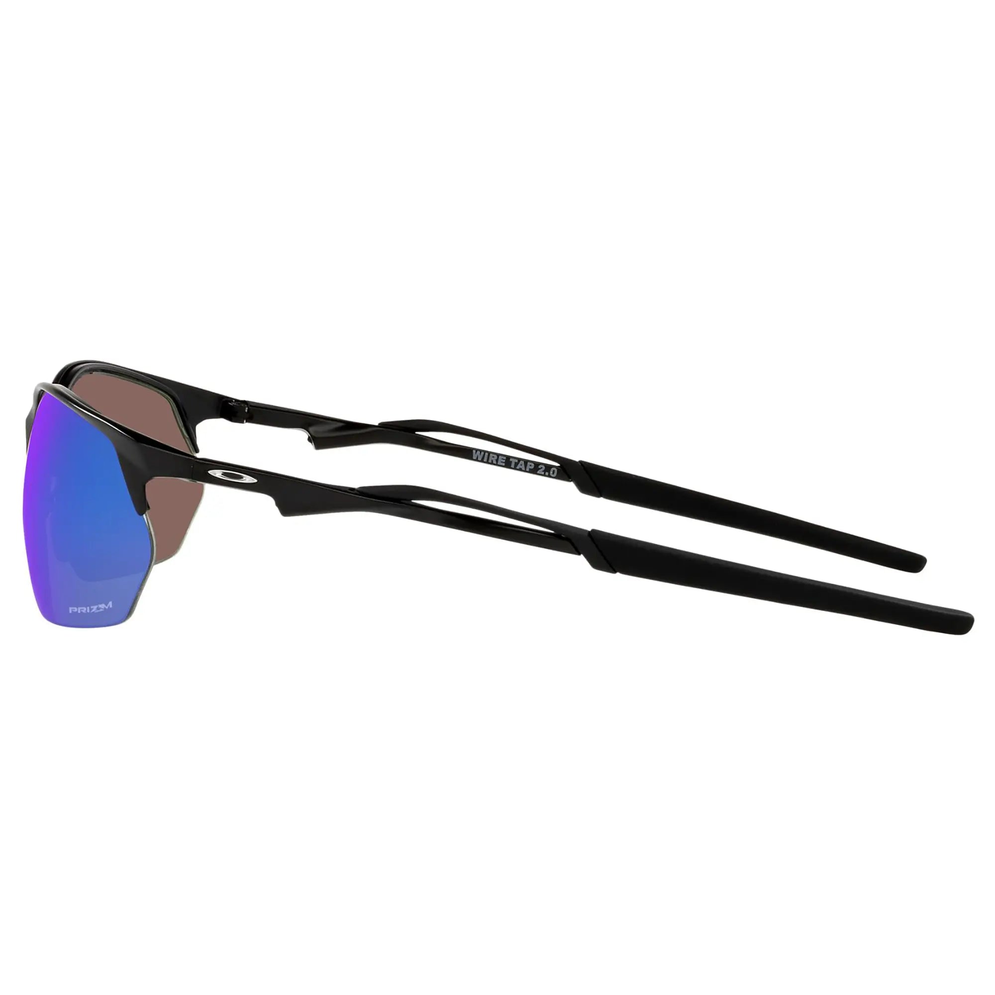 Oakley Wire Tap 2.0 Sunglasses Satin Black / Prizm Sapphire Lens - FREE UK Shipping, FREE 365 Day Returns | Moto Central