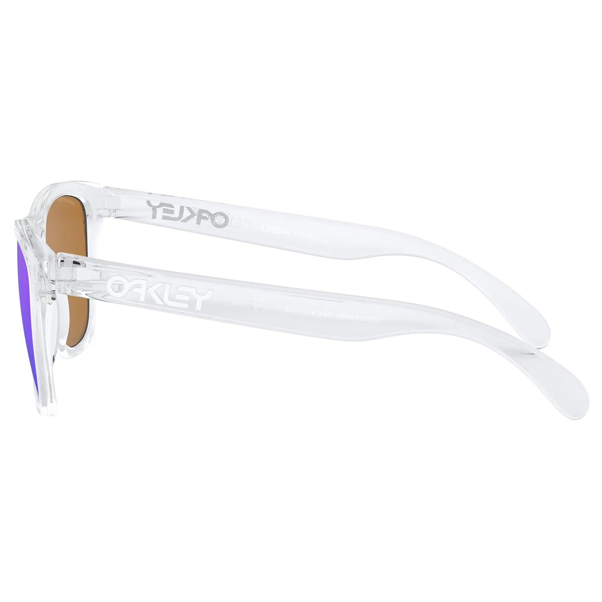 Oakley Frogskins Sunglasses Polished Clear / Prizm Violet Lens - FREE UK Shipping, FREE 365 Day Returns | Moto Central