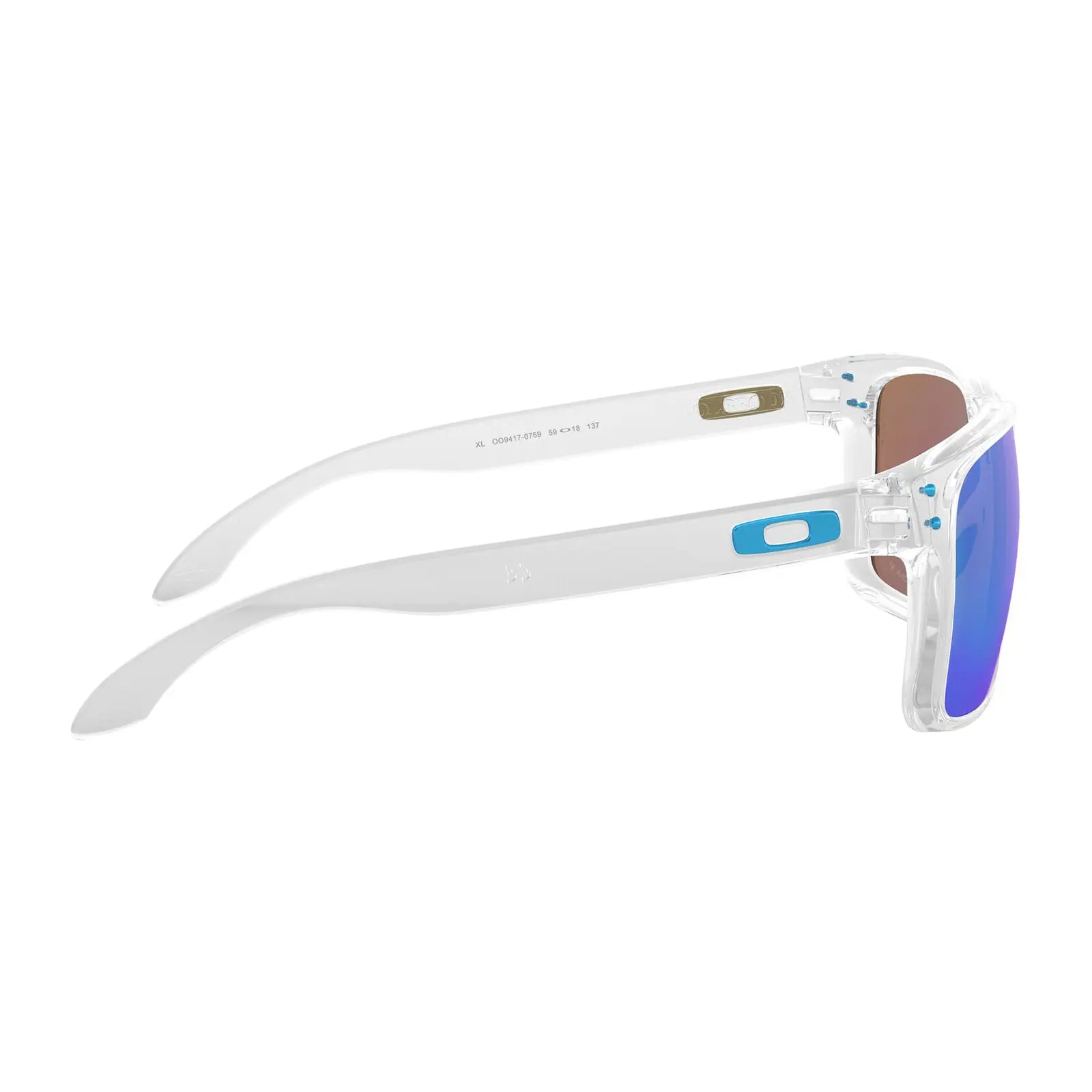 Oakley Holbrook XL Sunglasses Polished Clear / Prizm Sapphire Iridium Polar Lens - FREE UK Shipping, FREE 365 Day Returns | Moto Central