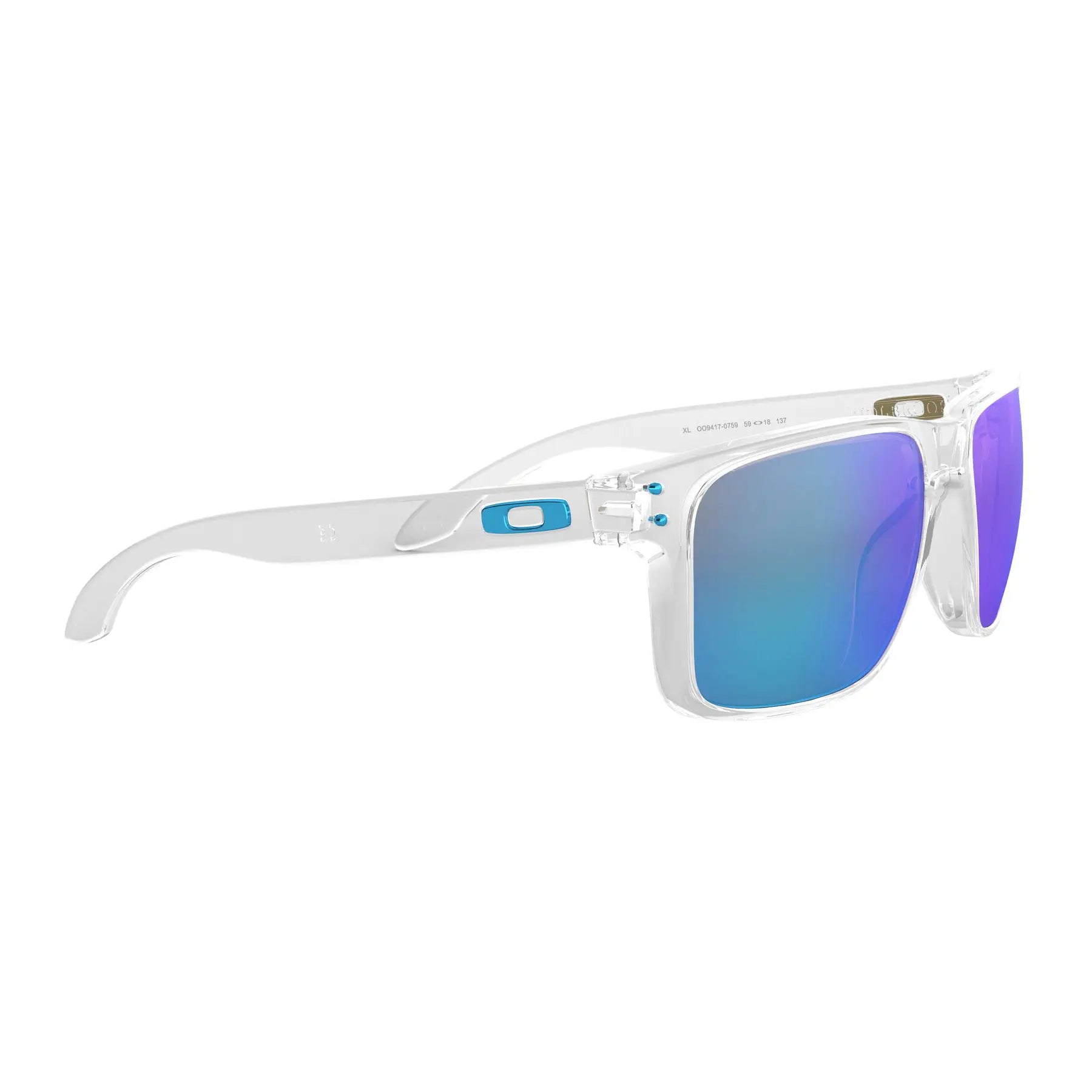 Oakley Holbrook XL Sunglasses Polished Clear / Prizm Sapphire Iridium Polar Lens - FREE UK Shipping, FREE 365 Day Returns | Moto Central