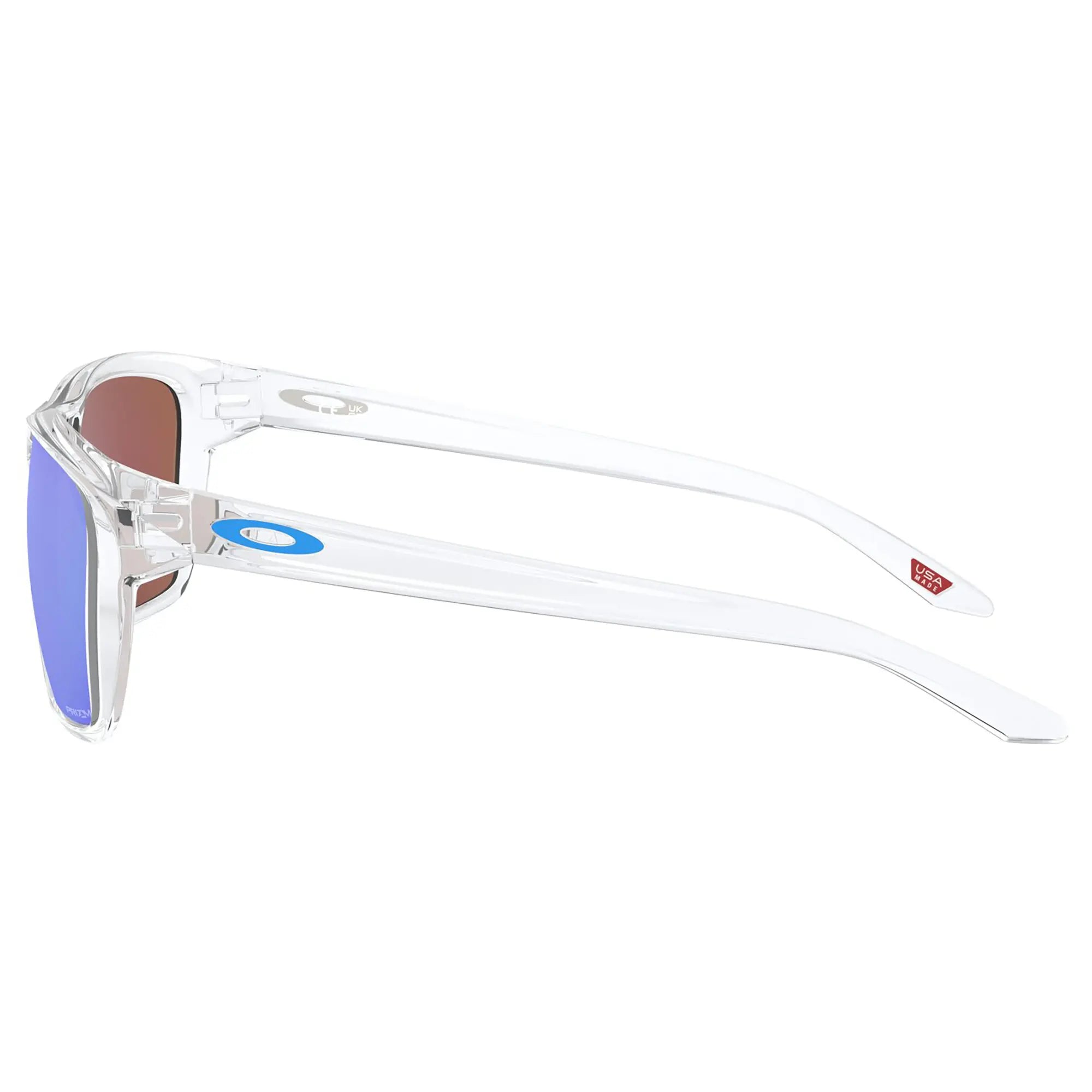 Oakley Sylas Sunglasses Polished Clear / Prizm Sapphire Lens - FREE UK Shipping, FREE 365 Day Returns | Moto Central