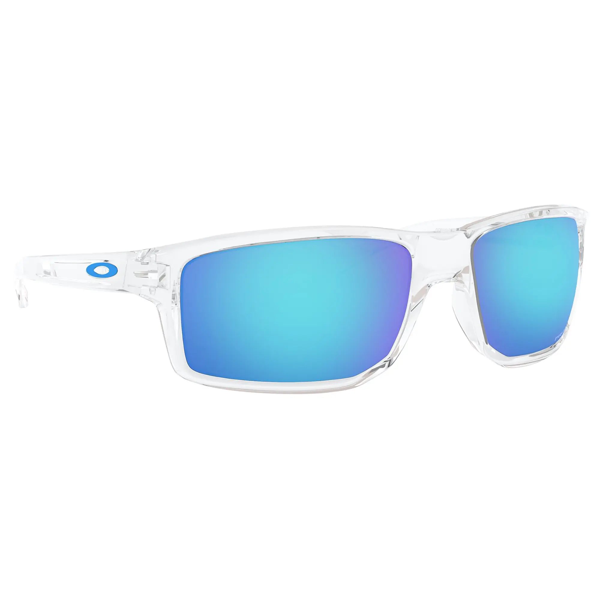 Oakley Gibston Sunglasses Polished Clear / Prizm Sapphire Lens - FREE UK Shipping, FREE 365 Day Returns | Moto Central