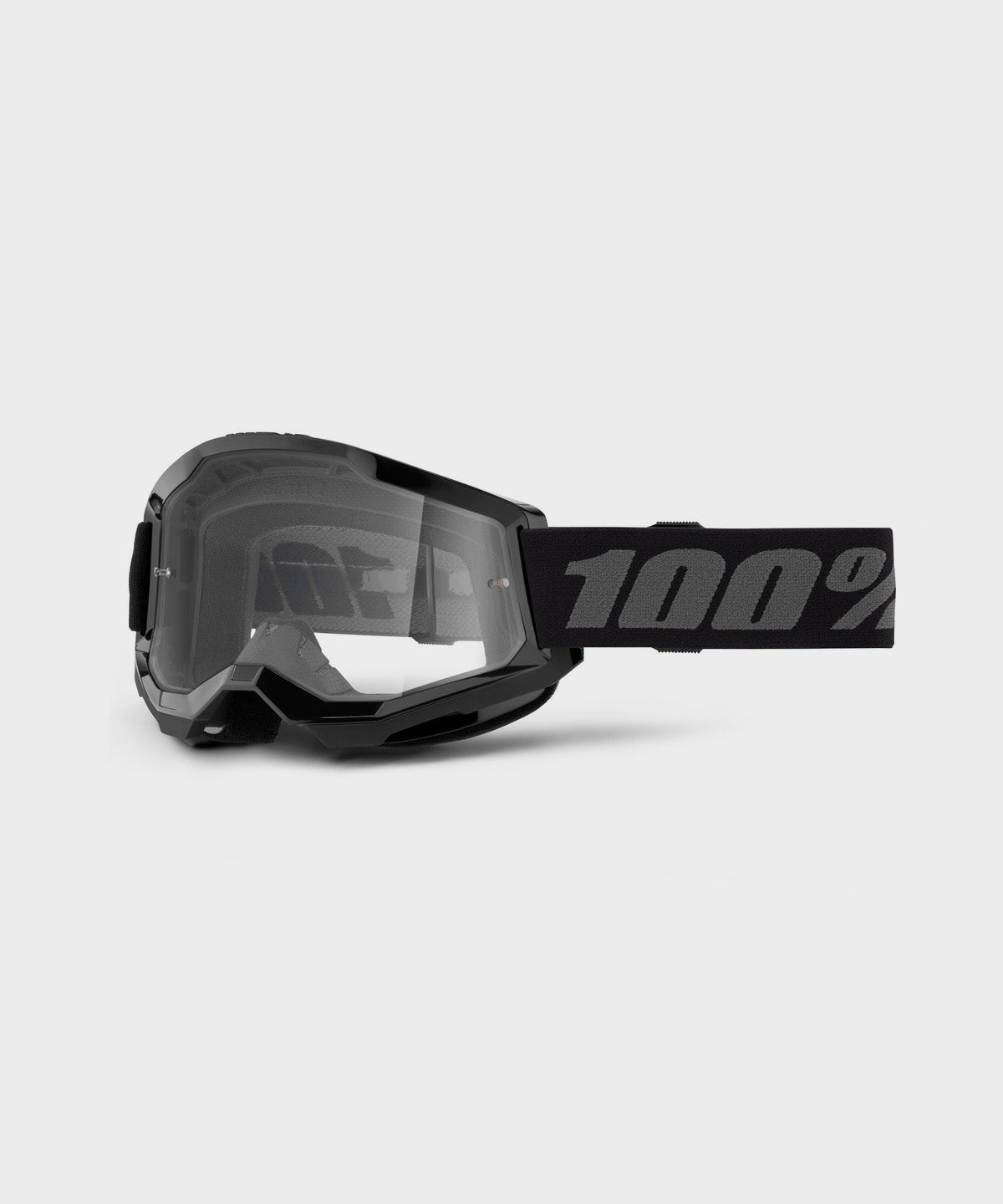 100% Strata 2 Youth Goggle Black / Clear Lens - FREE UK Shipping, FREE 365 Day Returns | Moto Central