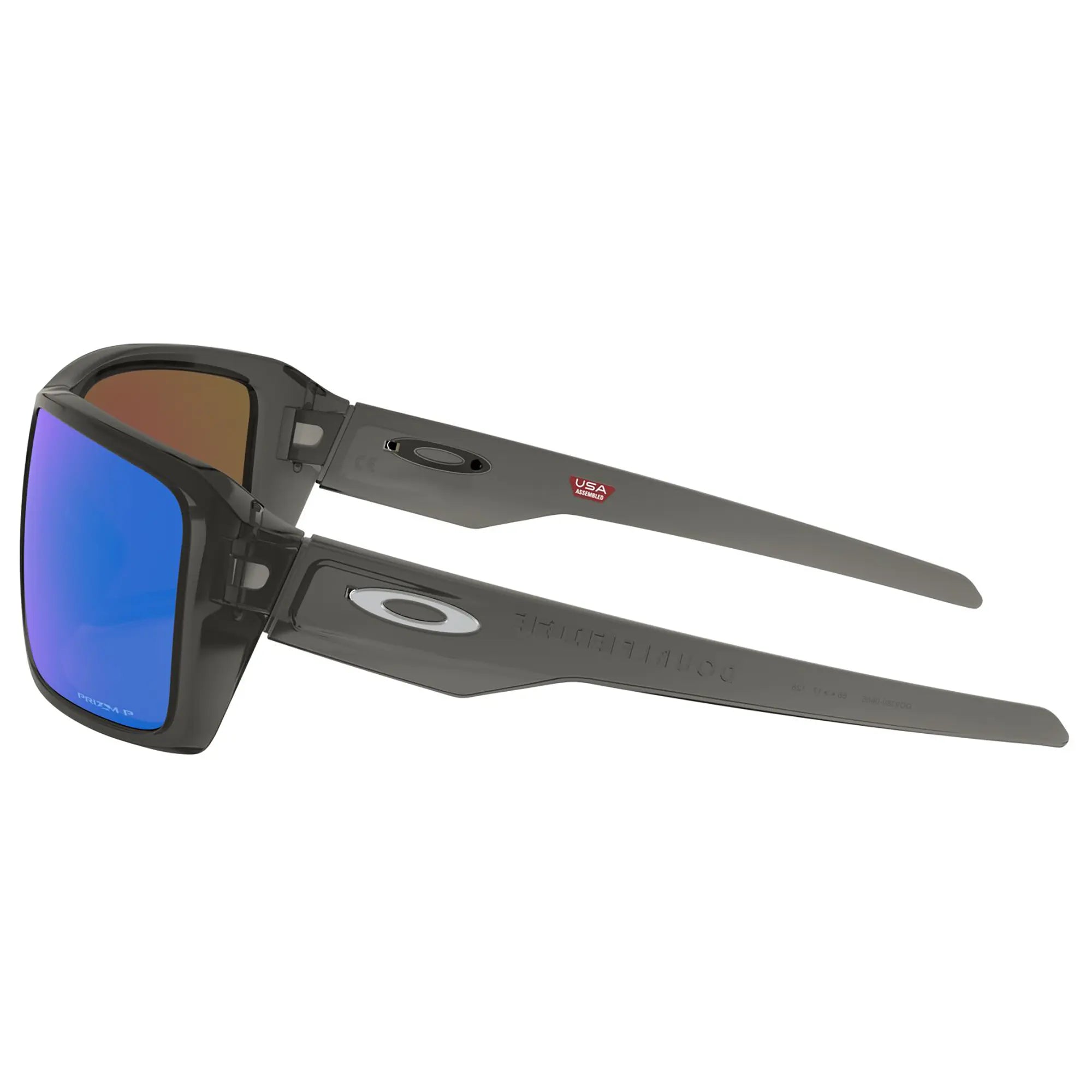Oakley Double Edge Sunglasses Grey Smoke / Prizm Sapphire Iridium Polar Lens - FREE UK Shipping, FREE 365 Day Returns | Moto Central