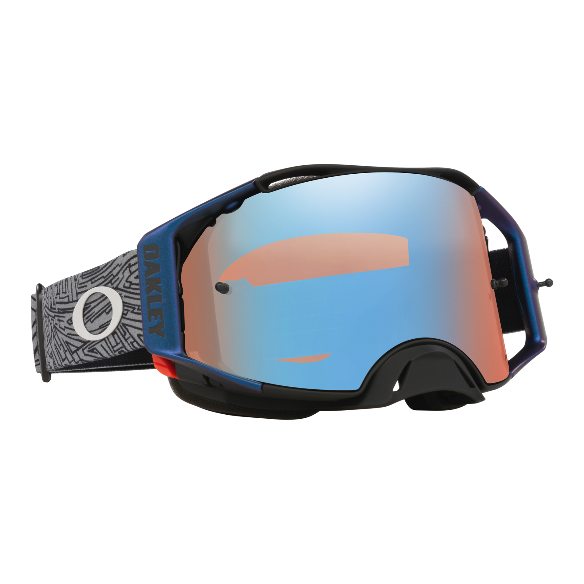 Oakley Airbrake Grey Strike MX Goggles Sapphire Prizm - FREE UK Shipping, FREE 365 Day Returns | Moto Central
