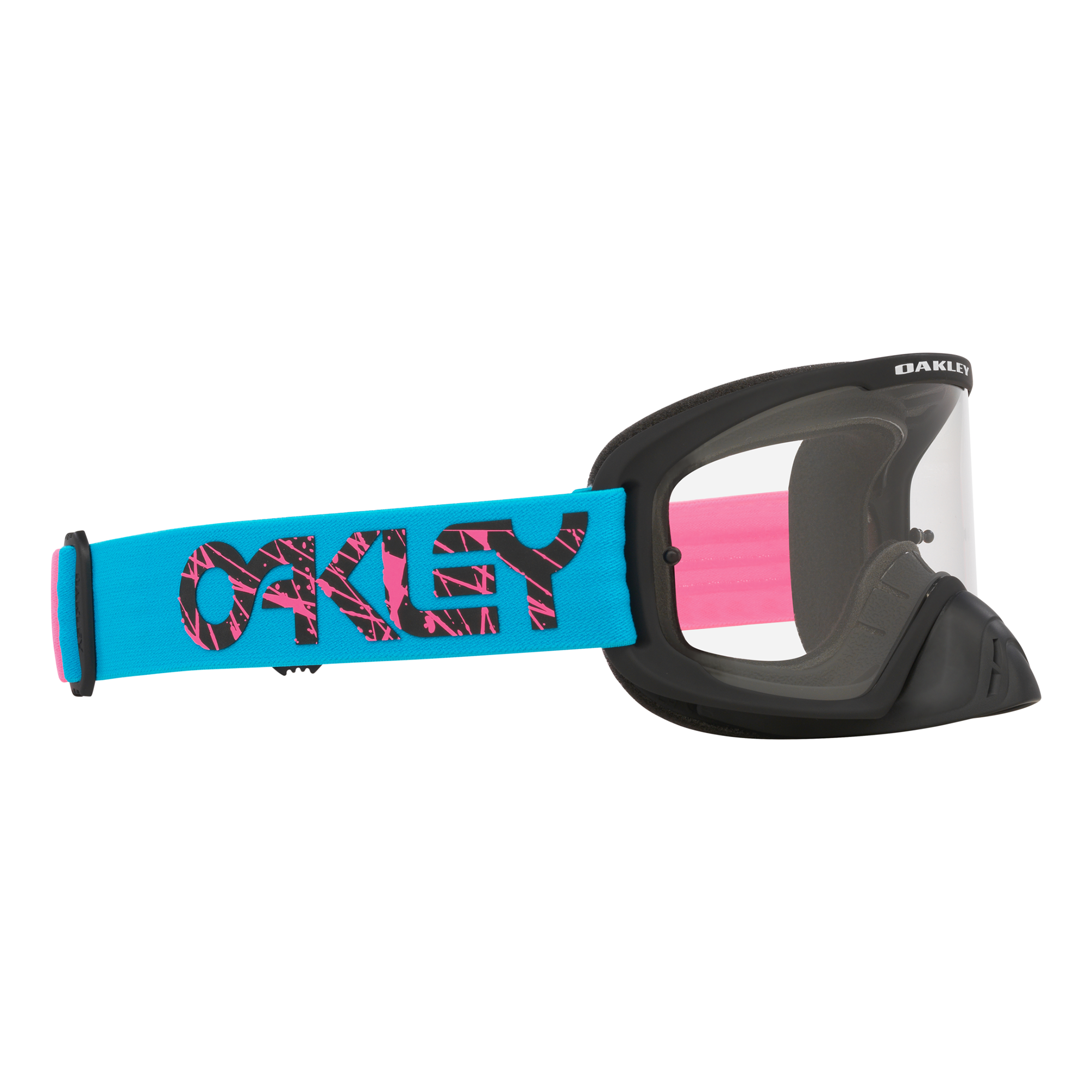 Oakley O Frame 2.0 Pro 2 Stroke MX Goggles Blue / Pink / Clear - FREE UK Shipping, FREE 365 Day Returns | Moto Central