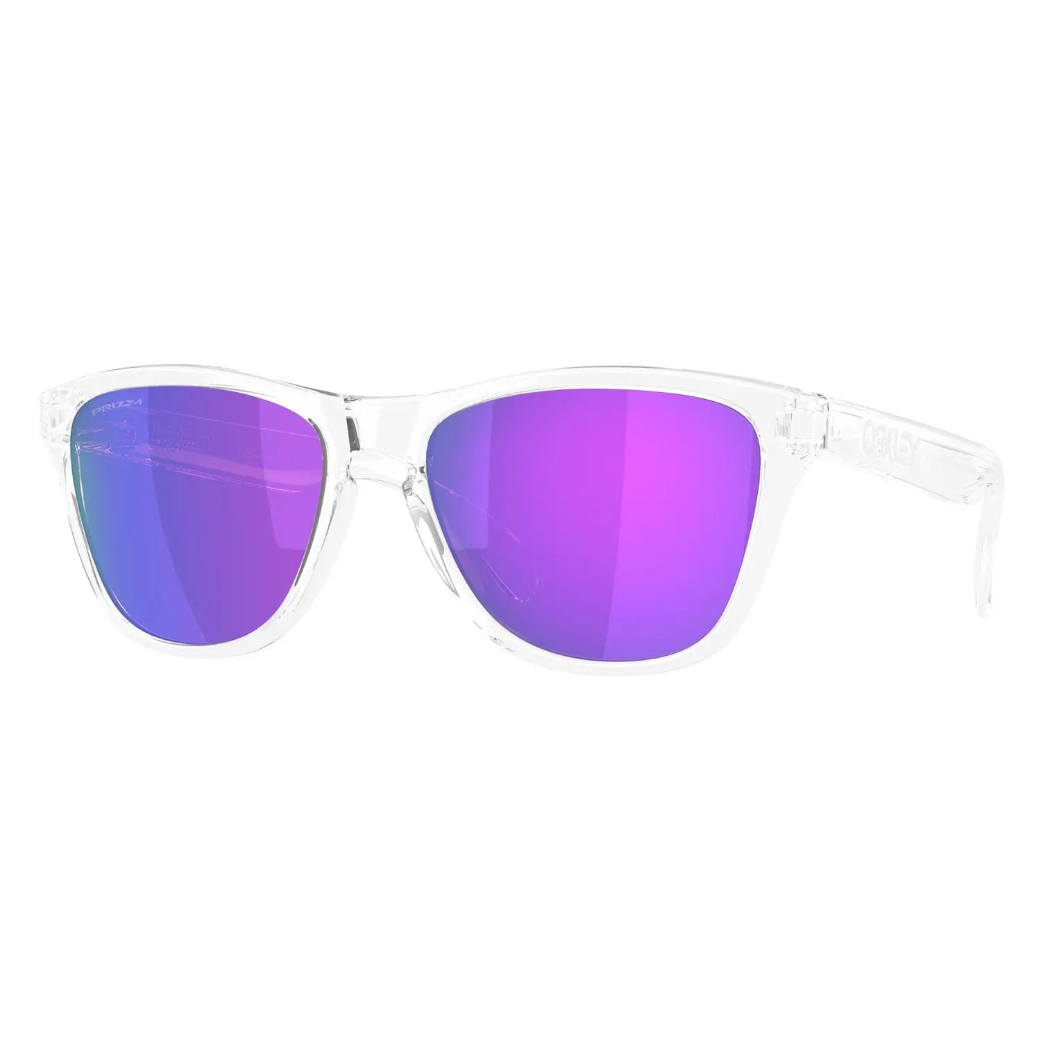 Oakley Frogskins S Sunglasses Polished Clear / Prizm Violet - FREE UK Shipping, FREE 365 Day Returns | Moto Central