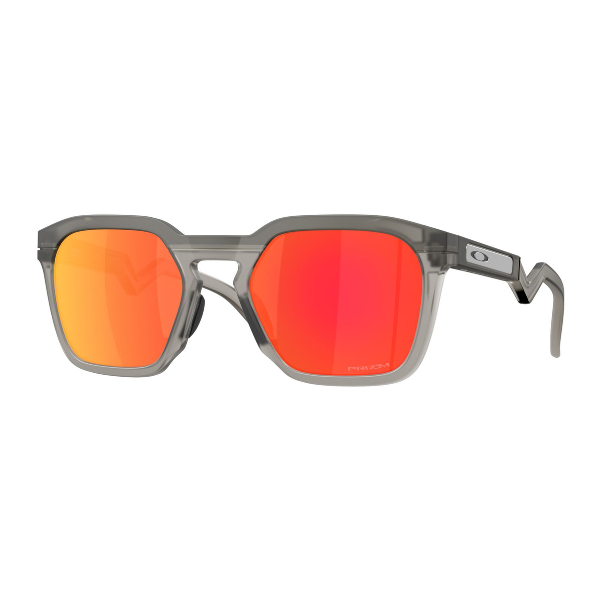 Oakley HSTN SQ Sunglasses Matt Grey Smoke / Prizm Ruby Lens - FREE UK Shipping, FREE 365 Day Returns | Moto Central