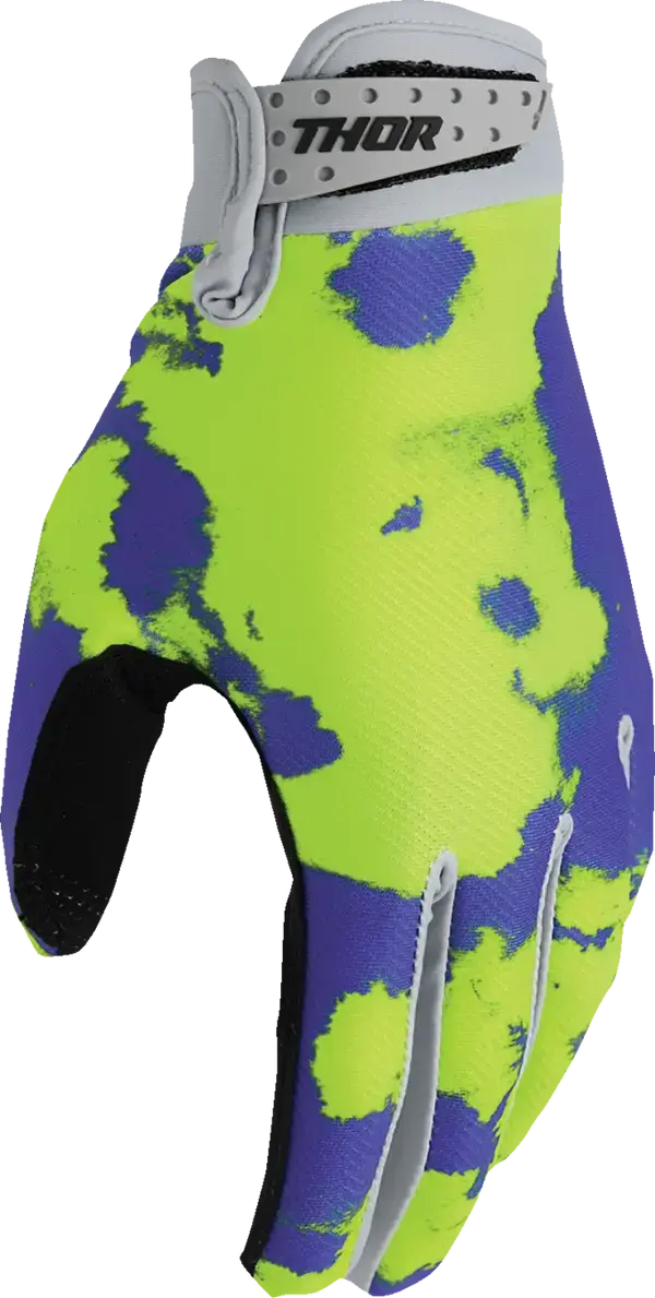 Thor Launchmode Bleach Youth Textile Gloves Acid / Grey - FREE UK Shipping, FREE 365 Day Returns | Moto Central