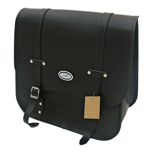 Ledrie Single Leather Saddlebag Black